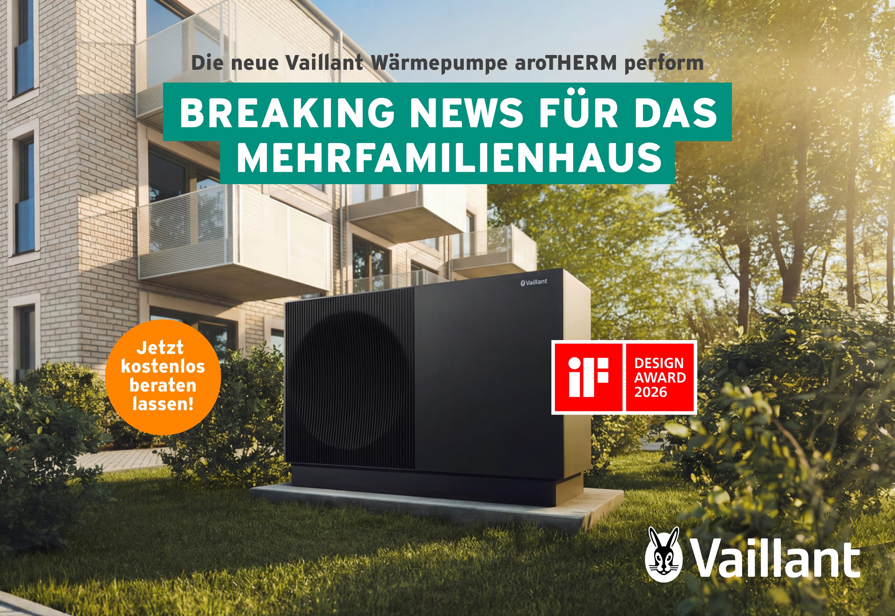 Vaillant Wärmepumpe aroTHERM perform – moderne Heiztechnik für Mehrfamilienhäuser